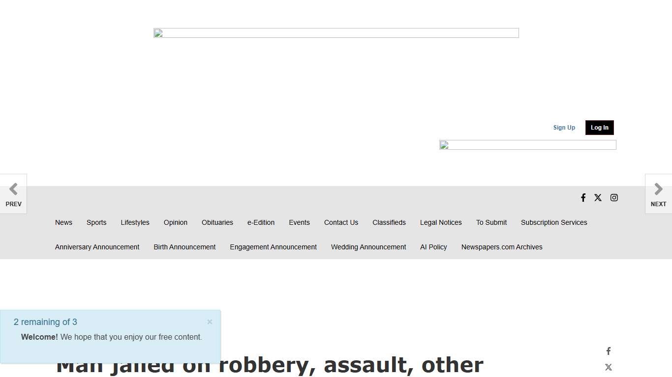 Man jailed on robbery, assault, other charges News journalpatriot.com