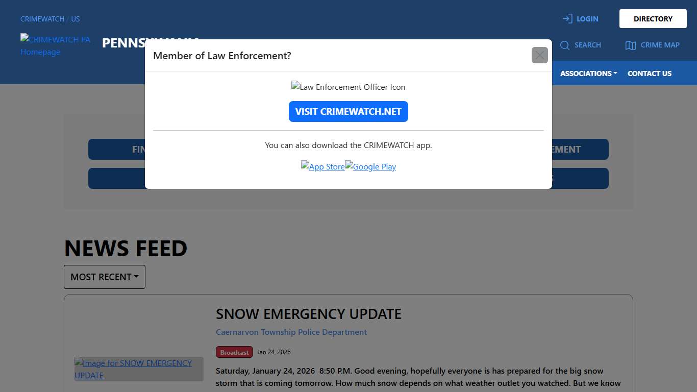 CRIMEWATCH PA Safer communities through collaboration